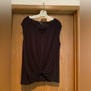 Rock & Republic Black Twist Front Blouse
